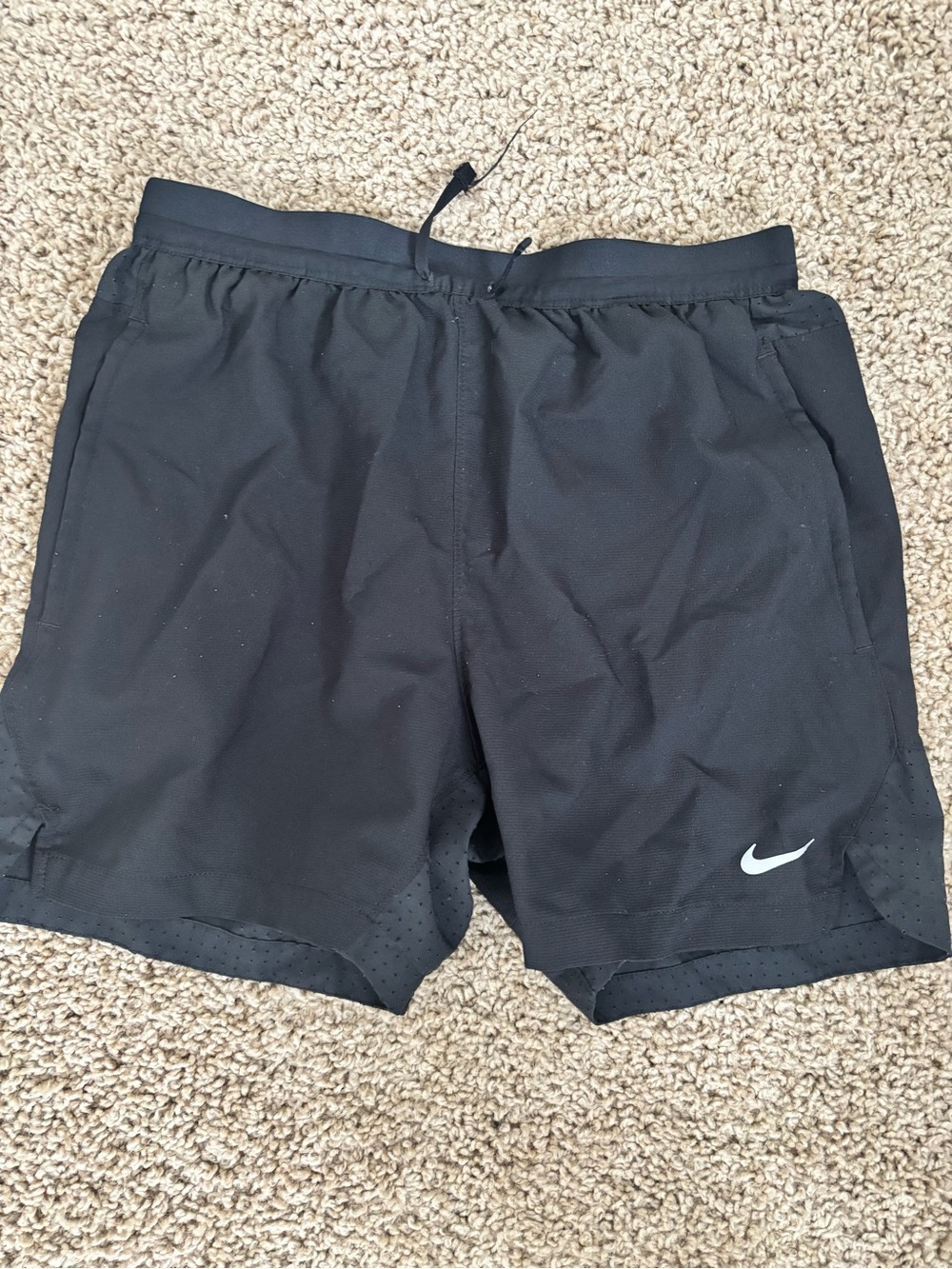 Nike Black Kids Athletic Shorts with White Swoosh
